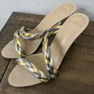 Alexandre Birman Gold and Silver Braided Heels